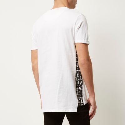 White side panel longline t-shirt